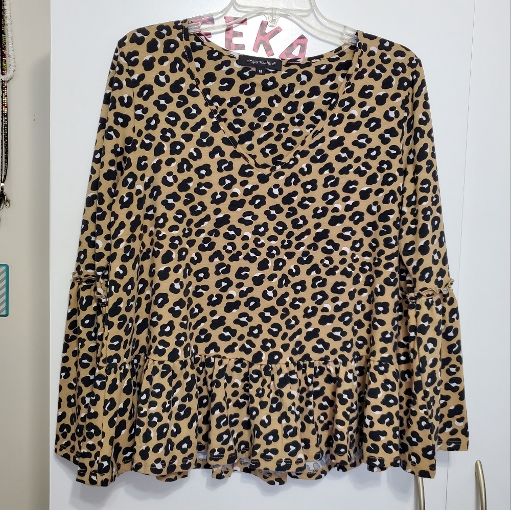 NWT Simply Southern Leopard Top